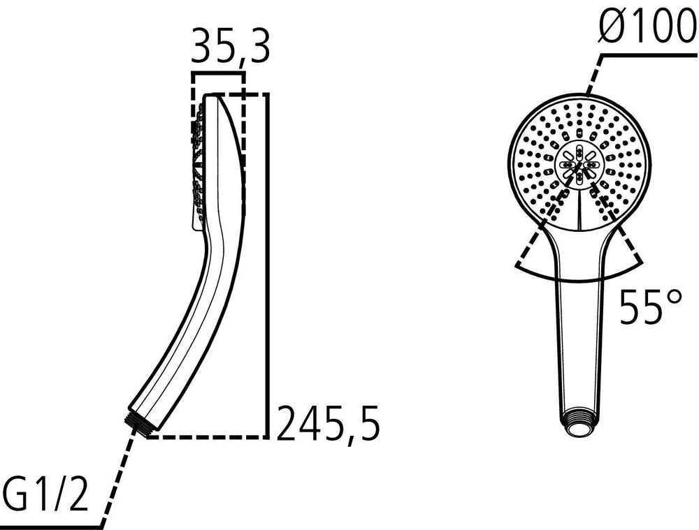 Rankinė dušo galva Ideal Standard, IdealRain Soft M3 Ø100 mm