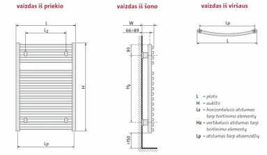 Rankšluosčių džiovintuvas PURMO Flores, C CH 600-770 296 W