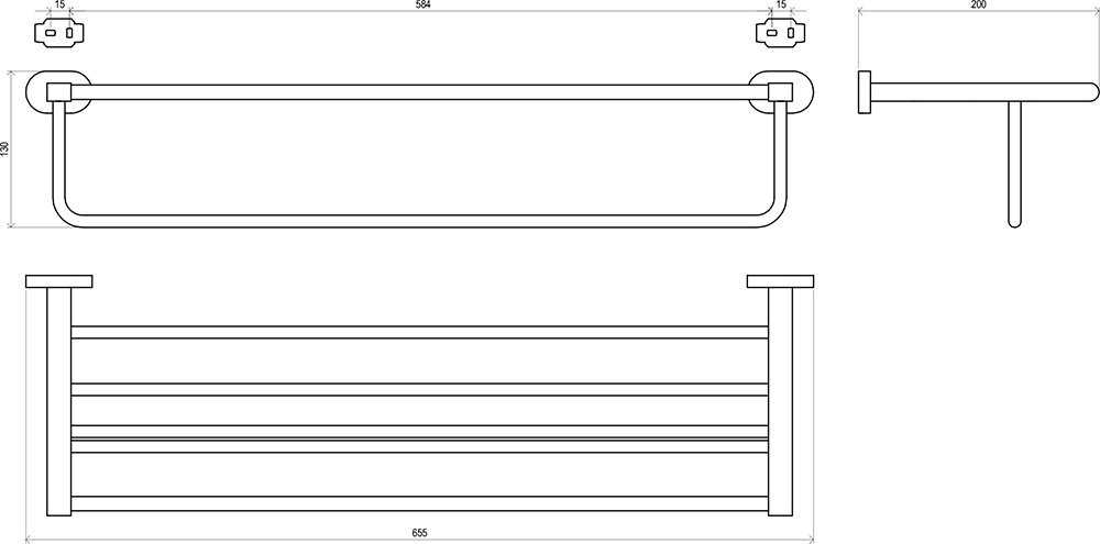 Rankšluosčių laikiklis Ravak Chrome, CR 320.00 66 cm dvigubas