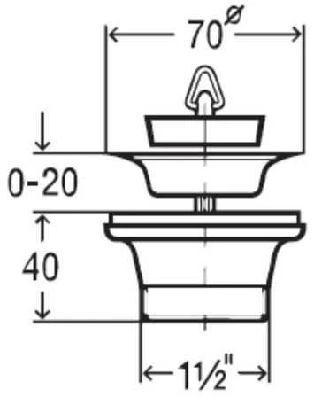 Sifono ventilis Viega plautuvei su kamsčiu, 1 1/2''x70x40