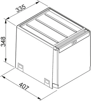 Šiukšliadėžė FRANKE, Cube 40, automatinis atidarymas, 14l.+2x7l.