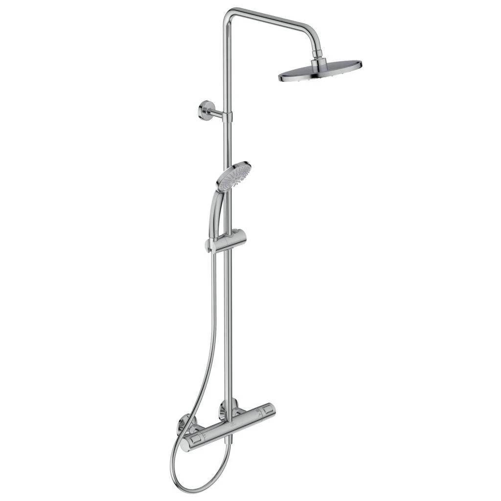Stacionari dušo sistema Ideal Standard Ceratherm T25, su Ø200 galva ir rankiniu dušu, chrom
