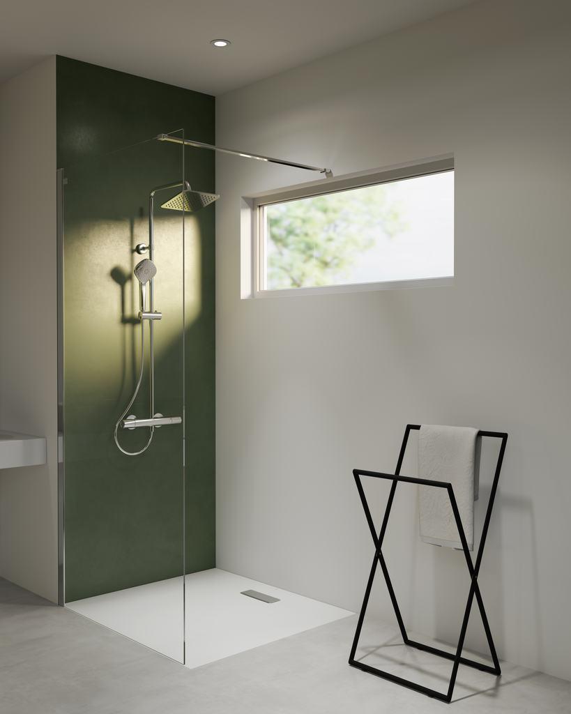 Stacionari dušo sistema Ideal Standard Ceratherm T100, Evo Diamond 200x200 mm galva ir rankiniu dušu, chrom