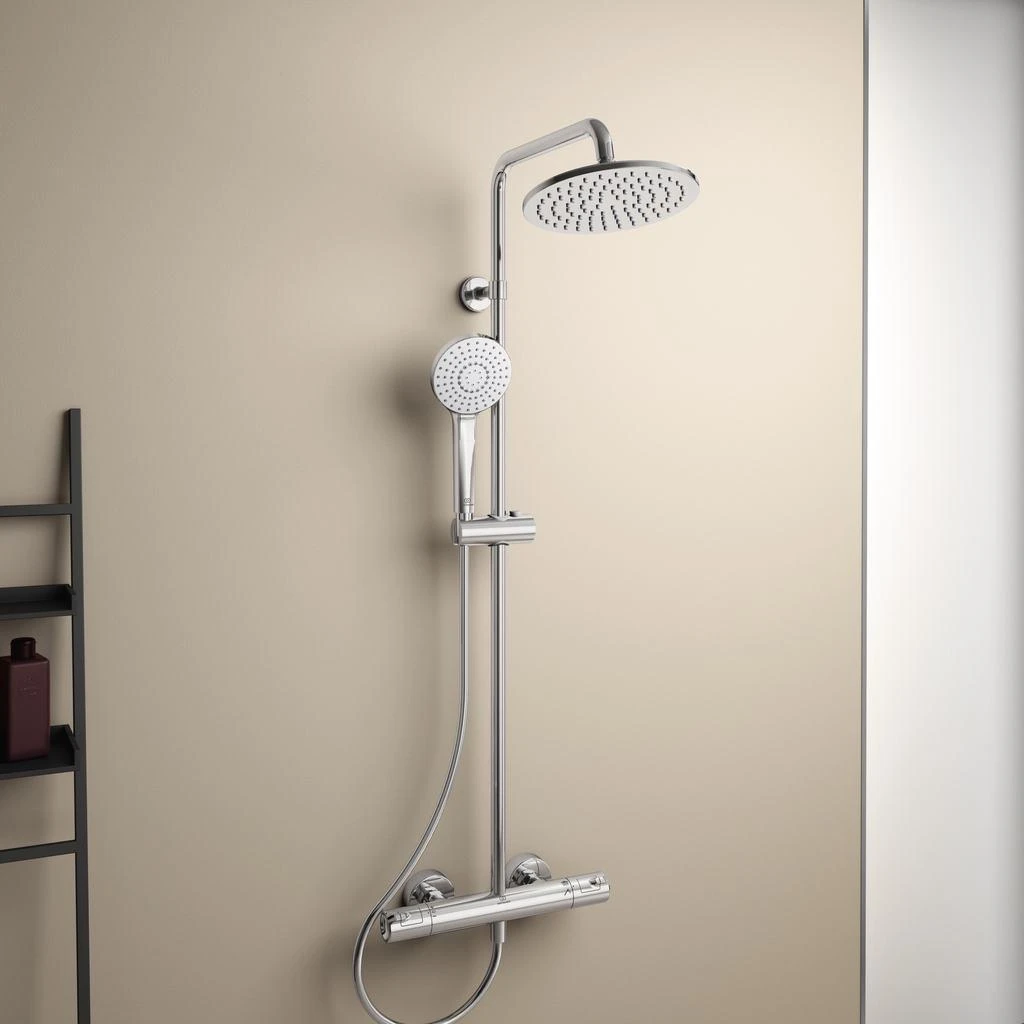 Stacionari dušo sistema Ideal Standard Ceratherm T50, su Ø200 galva ir rankiniu dušu, chrom