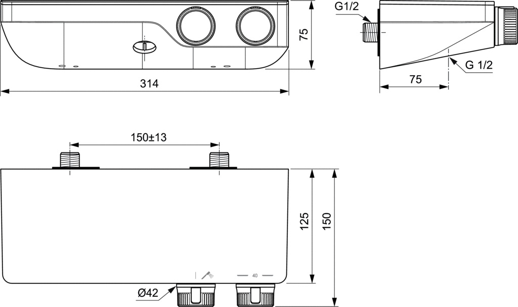 Termostatinis dušo maišytuvas Ideal Standard, Ceratherm S200