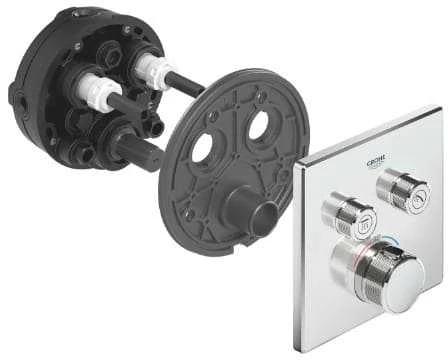 Grohe iebūvējamā dušas termostata SmartControl virsapmetuma daļa, ar 2 izejām, hroms