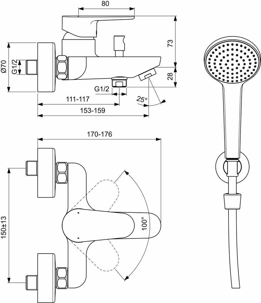 Ideal Standard CERAFINE dušo maišyt. juo IDEAL#BC706XG