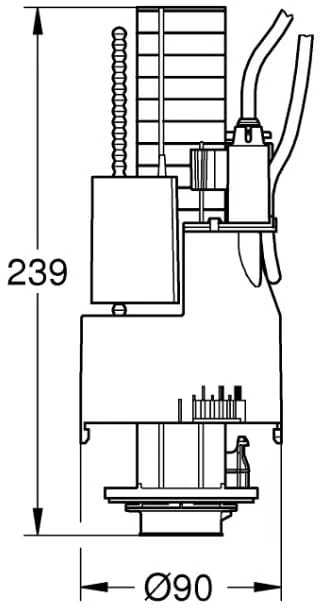 WC nuleidimo mechanizmas GROHE, dvigubo nuleidimo (Dual Fush) sistema