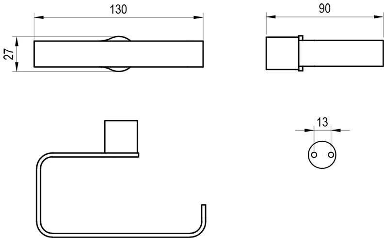 WC popieriaus laikiklis Ravak Fold, FD 401.20BLM matinės juodos spalvos