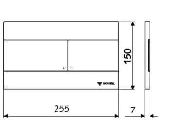 Schell taustiņš duo, 255x150 mm, nerūsējošais tērauds