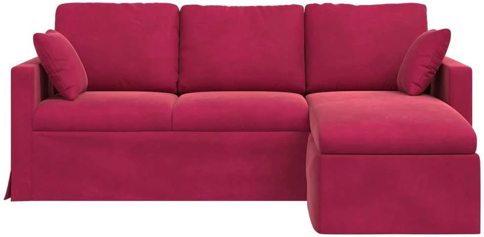 Sofa Vyno raudona 198 x 134 x 80 cm Aksomas