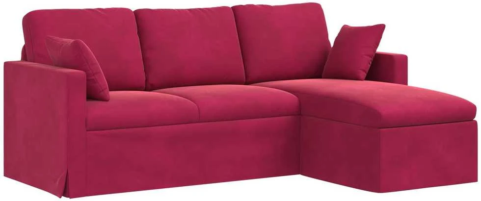 Sofa Vyno raudona 198 x 134 x 80 cm Aksomas