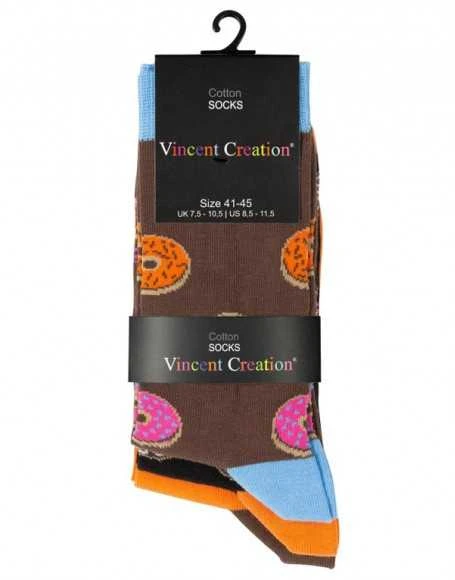 Laisvalaikio kojinės su linksmu „Donuts“ motyvu Vincent Creation, 3 poros