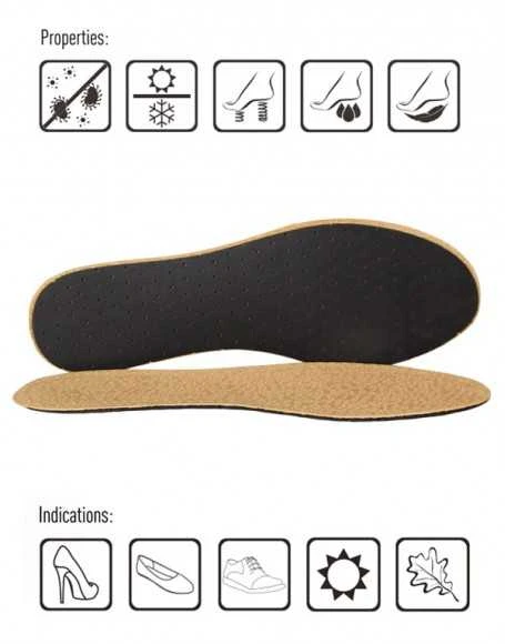 Natūralios odos vidpadžiai su aktyvinta anglimi Coccine Leather Premium On Latex, 1 pora