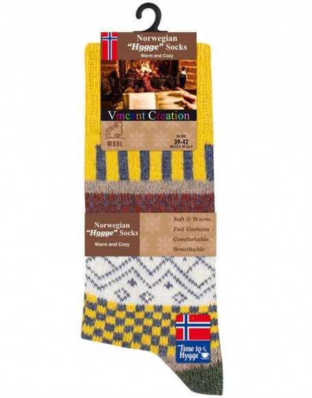 Norvegiško stiliaus vilnonės megzto rašto kojinės HYGGE „Vincent Creation“, 3 poros