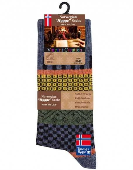 Norvegiško stiliaus vilnonės megzto rašto kojinės HYGGE „Vincent Creation“, 3 poros