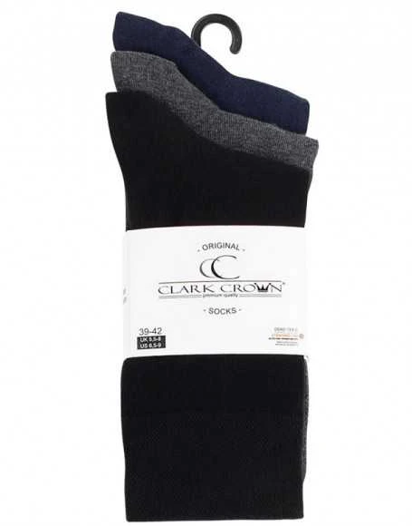 Vyriškos klasikinės premium medvilninės kostiuminės kojinės Clark Crown, 3 poros