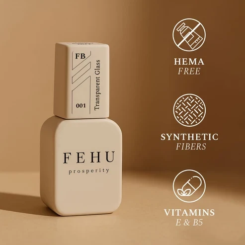 FEHU Bazinis gelis su pluoštu #01 skaidrus stiklas, 12 ml | Fiber Base Gel #01 Transparent Glass 12 ml