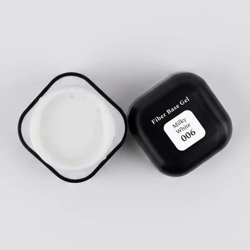 FEHU Bazinis gelis su pluoštu #06 pieno baltumo, 30 ml | Fiber Base Gel #06 Milky Baltas 30 ml