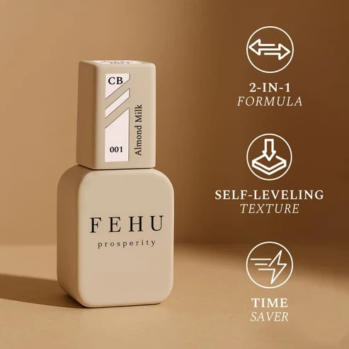 FEHU Spalvotas bazinis gelis #01 Almond Milk, 12 ml | Color Base Gel #01 Almond Milk, 12 ml