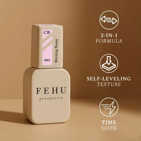 FEHU Spalvotas bazinis gelis #02 Morning Peony, 12 ml | Color Base Gel #02 Morning Peony, 12 ml