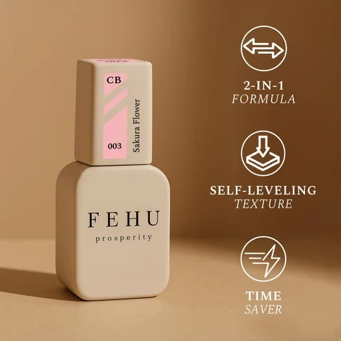 FEHU Spalvotas bazinis gelis #03 Sakura Flower, 12 ml | Color Base Gel Sakura Flower #03, 12 ml