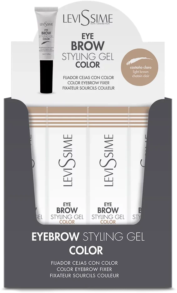 Levissime antakių formavimo gelis-fiksatorius šviesiai rudas, 10ml | Levissime Eyebrow shaping gel-fixer STYLING GEL Color šviesiai rudas (10ml)