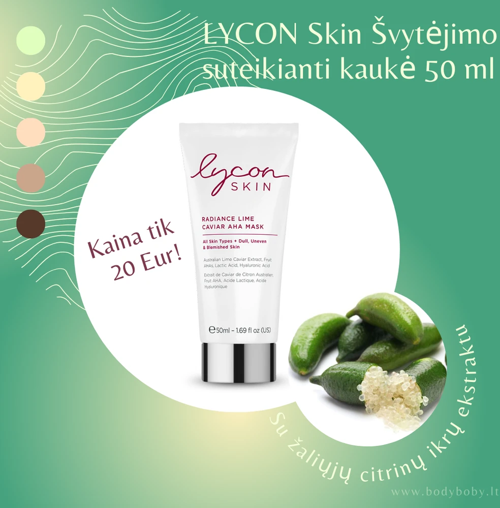 LYCON Skin Švytėjimo suteikianti kaukė, 50 ml | Radiance Lime Caviar AHA Mask, 50 ml