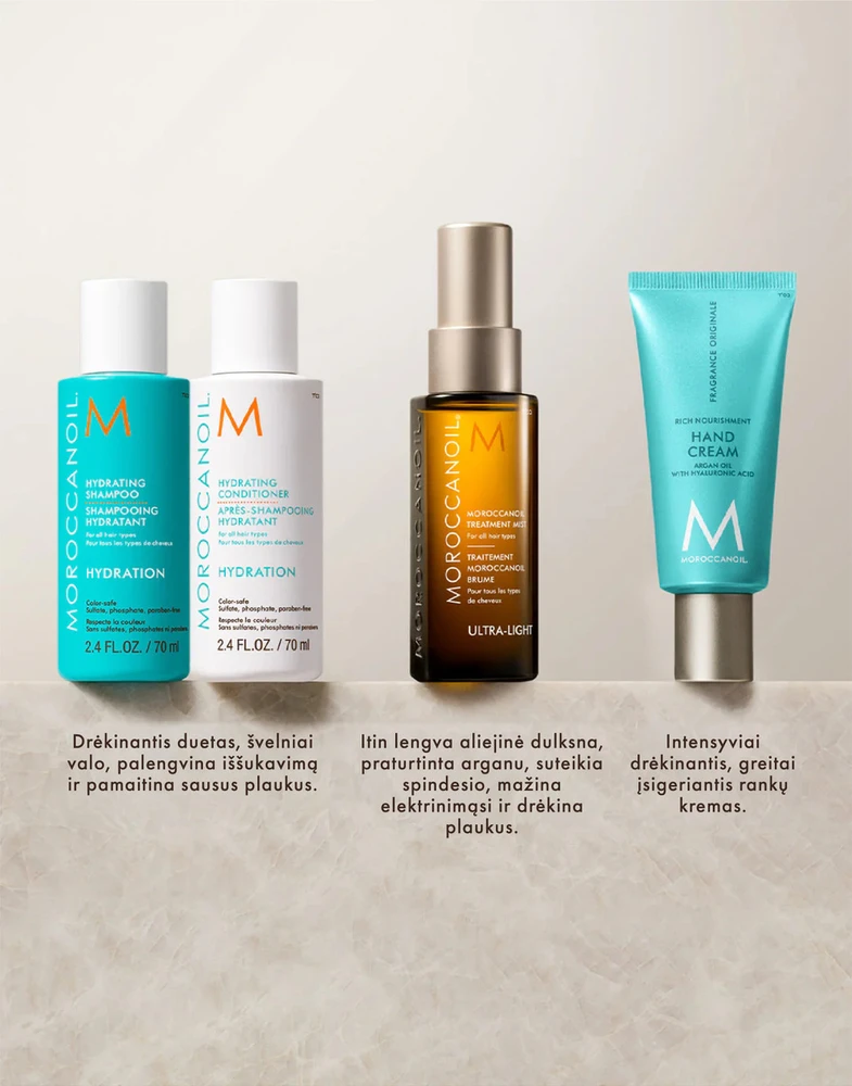 MOROCCANOIL Drėkinantis plaukų priežiūros kelioninis rinkinys | Hydration Travel Set