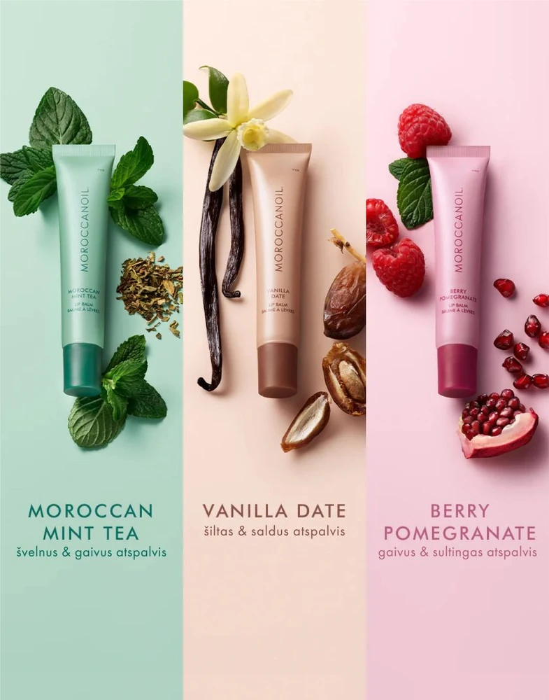 MOROCCANOIL Prabangus argano sviesto lūpų balzamų rinkinys, 3x15g | Argan Butter Lūpų balzamas Trio Kit, 3x15g