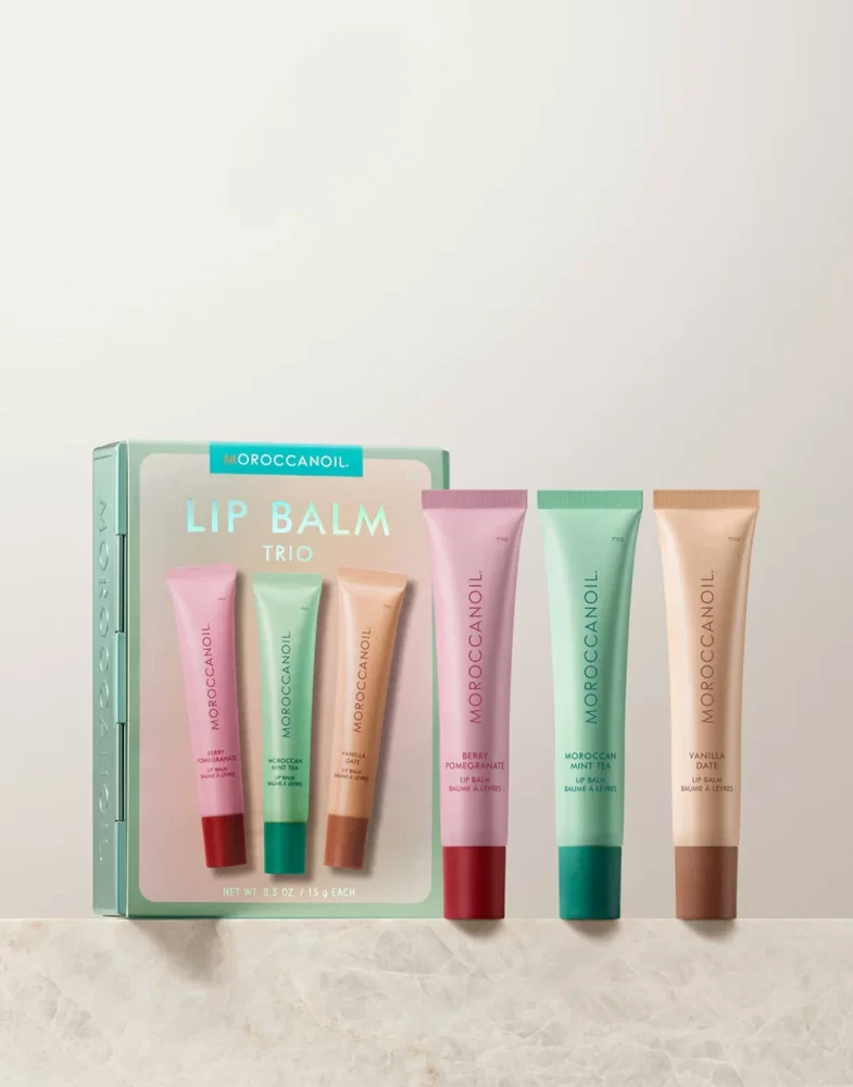 MOROCCANOIL Prabangus argano sviesto lūpų balzamų rinkinys, 3x15g | Argan Butter Lūpų balzamas Trio Kit, 3x15g
