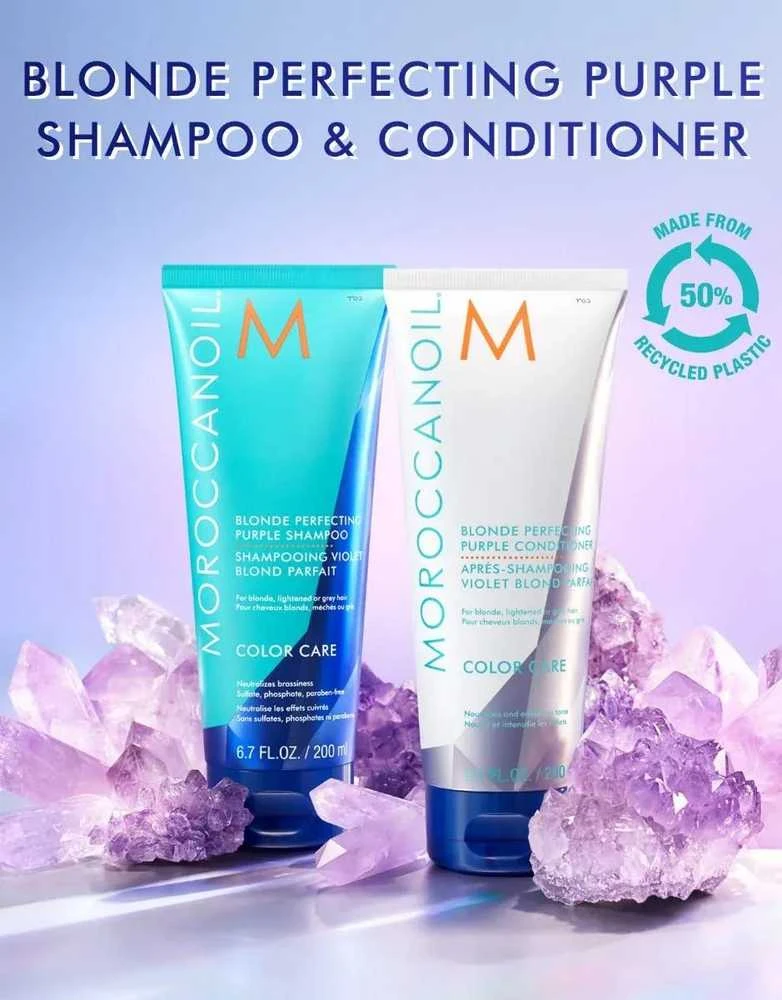 Moroccanoil Color Care Skirtas šviesiems plaukams Perfecting Violetinė Conditioner kondicionierius šviesiaplaukėms, 200 ml