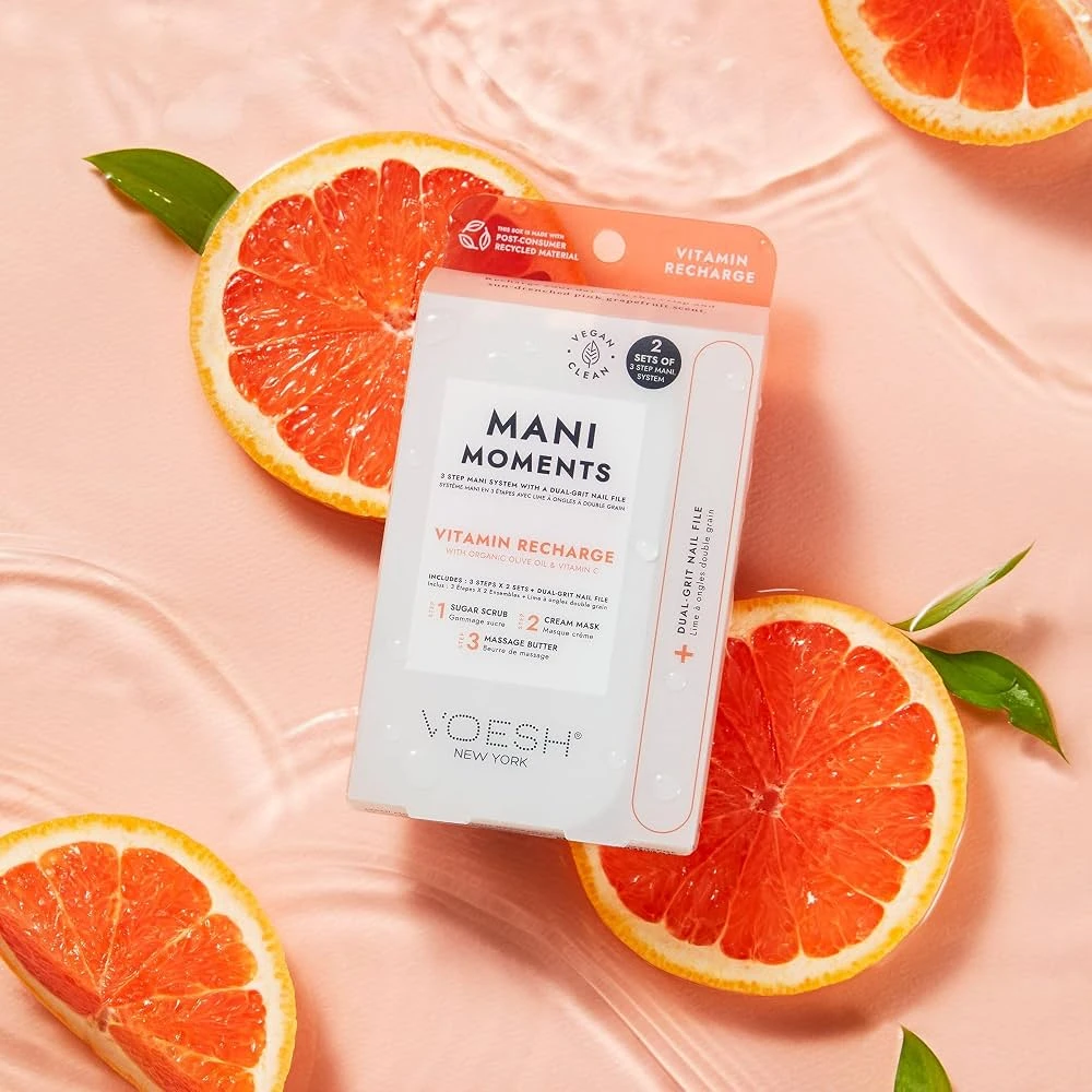 VOESH Mani Moments Duo Vitamin Recharge - 3 step Manicure | Trijų žingsnių manikiūras dėžutėje - 2 rinkiniai po 3 žingsnius + dildė