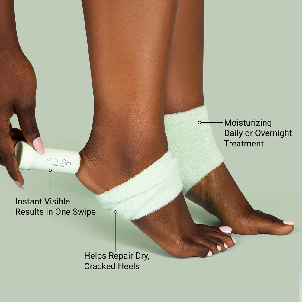 Voesh kulnų priežiūros tinkinys (22 ml. balzamas + 2 vnt. kojinės) mėtų kvapo| VOESH Heel Repair Duo (Heel Repair Balm + Heel Socks) Mint