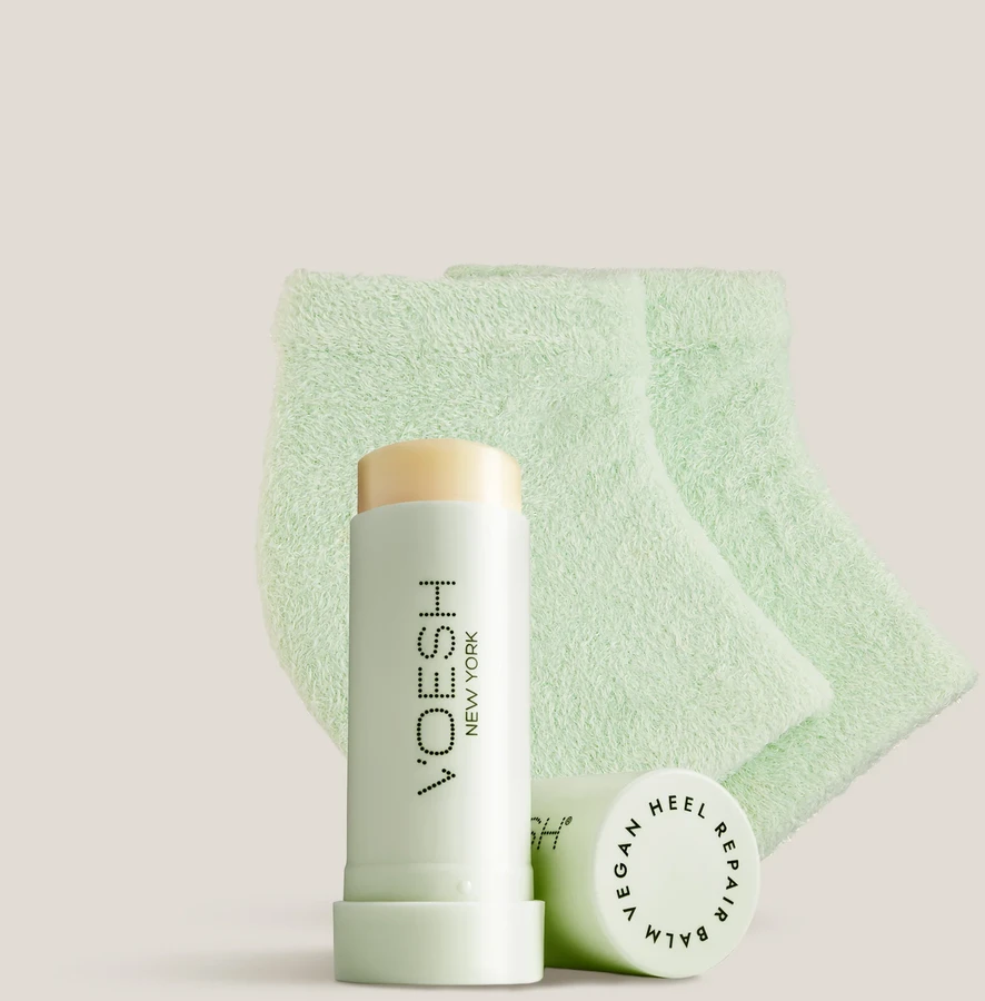 Voesh kulnų priežiūros tinkinys (22 ml. balzamas + 2 vnt. kojinės) mėtų kvapo| VOESH Heel Repair Duo (Heel Repair Balm + Heel Socks) Mint