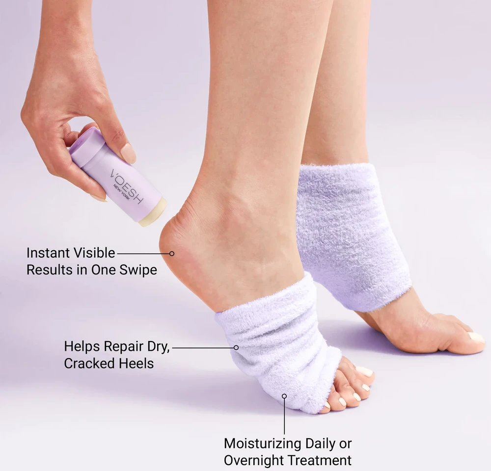 Voesh kulnų priežiūros rinkinys (22 ml. balzamas + 2 vnt. kojinės) levandų kvapo | VOESH Heel Repair Duo (Heel Repair Balm + Heel Socks) Lavender