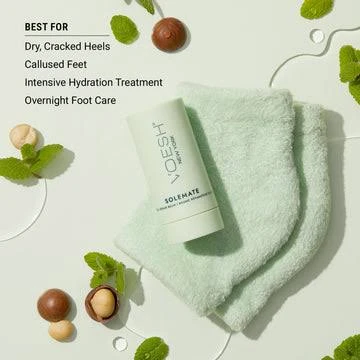Voesh kulnų priežiūros tinkinys (22 ml. balzamas + 2 vnt. kojinės) mėtų kvapo| VOESH Heel Repair Duo (Heel Repair Balm + Heel Socks) Mint
