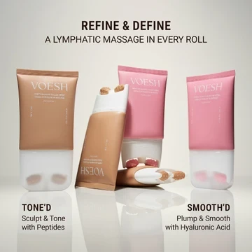 VOESH Smooth'd kūno kremas su masažiniu voleliu, 100ml | VOESH Smooth'd Refining Body Roller Creme 100ml