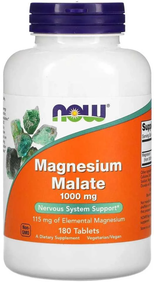 „Now Foods NOW“ magnio malatas 180 tablečių (Magnio malatas)