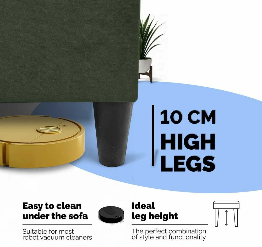 Meb Podrez Dvivietis išskleidžiamas sofa su staliuku ir pufais Simple X Combo,, Podrez,, turkio-žalia