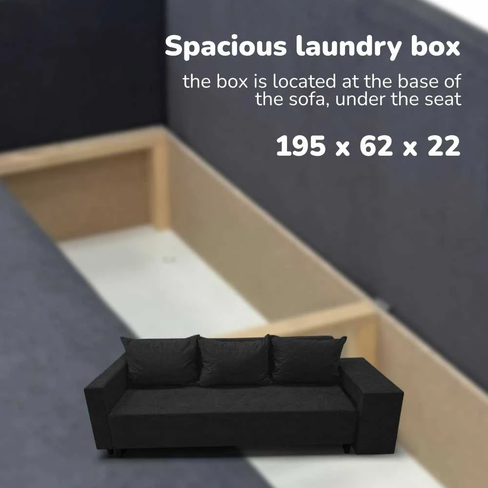 Meb Podrez Dvivietis išskleidžiamas sofa su staliuku ir pufais Simple X Combo,, Podrez,, grafito
