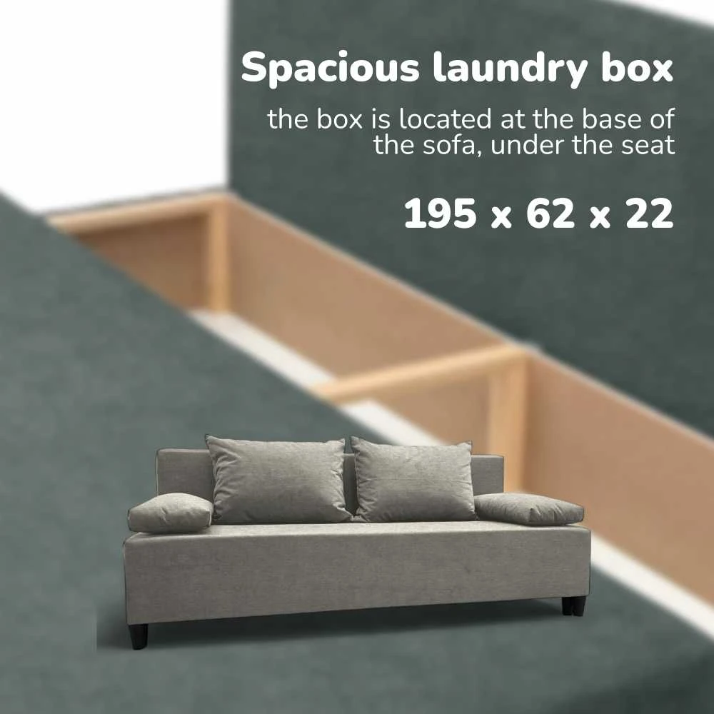 Meb Podrez Dvivietis išskleidžiamas sofa Simple X Light, be porankių, Podrez,, šviesiai pilka