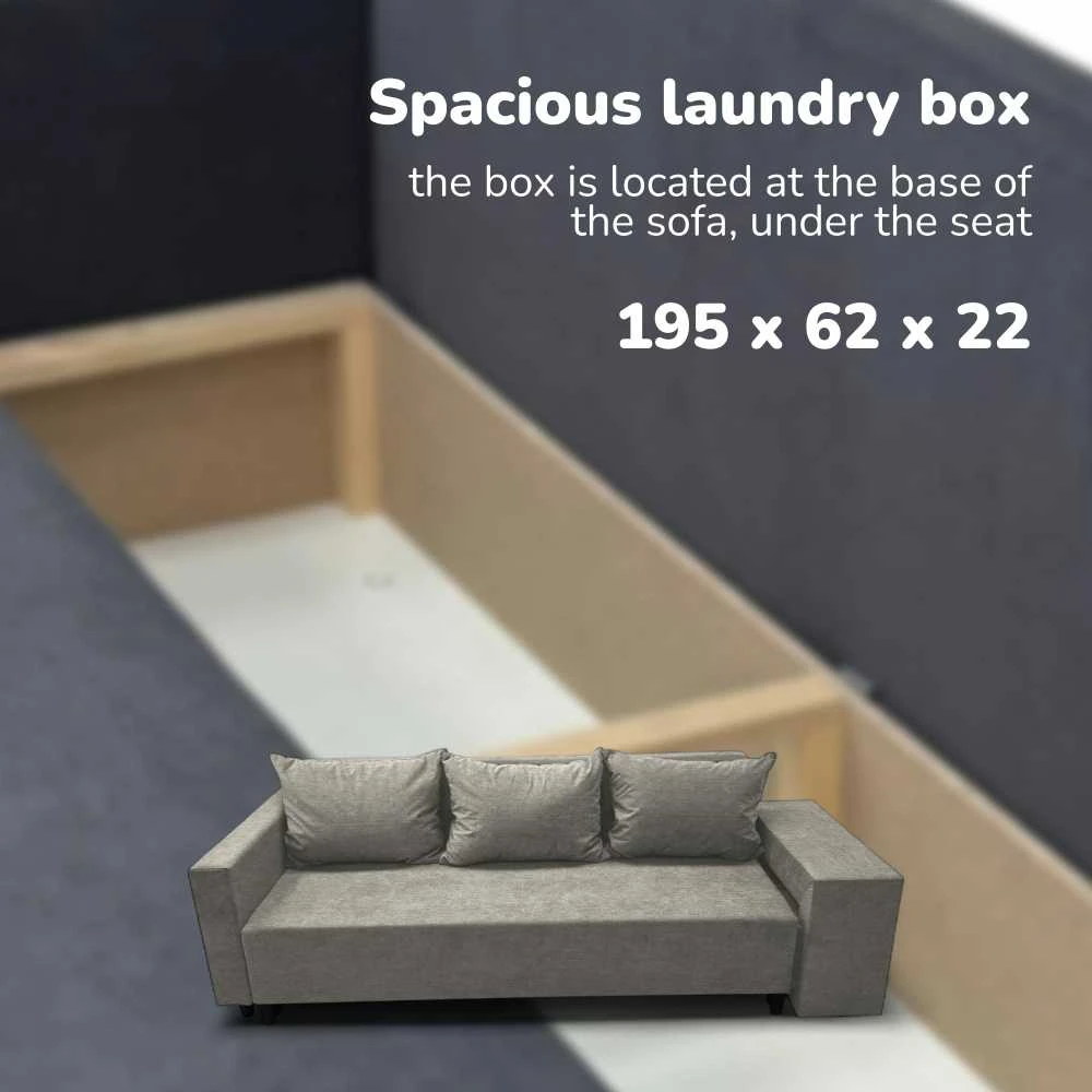Meb Podrez Dvivietis išskleidžiamas sofa su staliuku ir pufais Simple X Combo,, Podrez,, šviesiai pilka