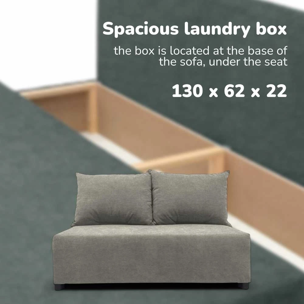 Meb Podrez Dvivietė sofa lova Simple Mini, Podrez, šviesiai pilkos spalvos