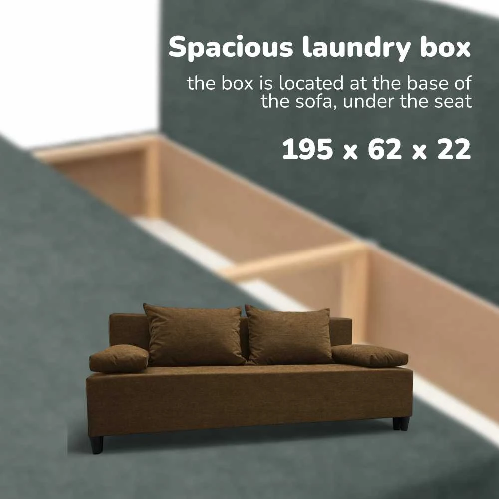 Meb Podrez Dvivietė sofa lova Simple X Light, be porankių, Podrez,, rudos spalvos