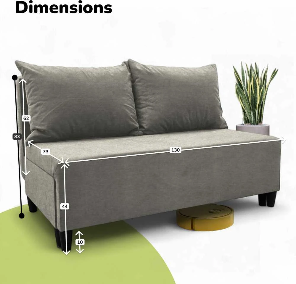 Meb Podrez Dvivietė sofa lova Simple X Mini, Podrez, šviesiai pilkos spalvos