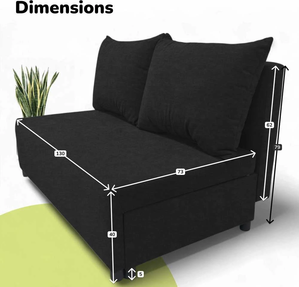 Meb Podrez Dvivietė sofa lova „Simple Mini“, „Podrez“, grafito spalvos