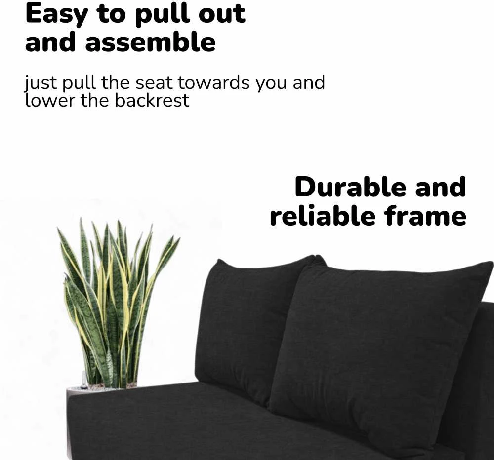 Meb Podrez Dvivietė sofa lova Simple X Mini,, Podrez,, grafito spalvos