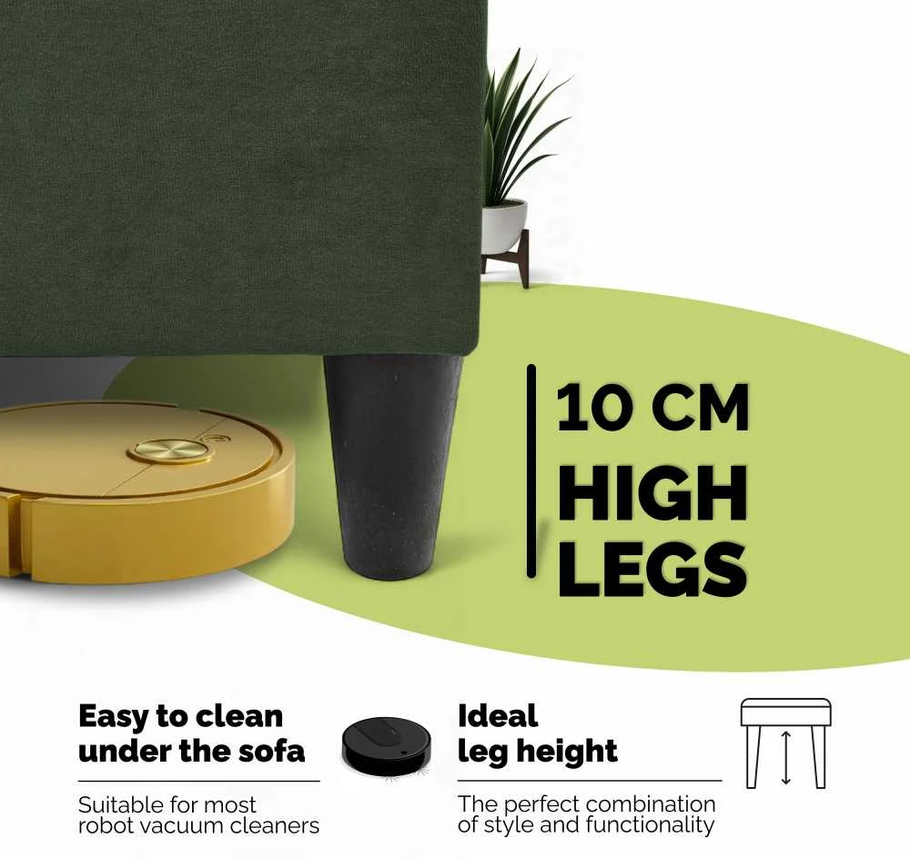 Meb Podrez Dvivietė sofa lova Simple X Mini, Podrez, turkio-žalios spalvos