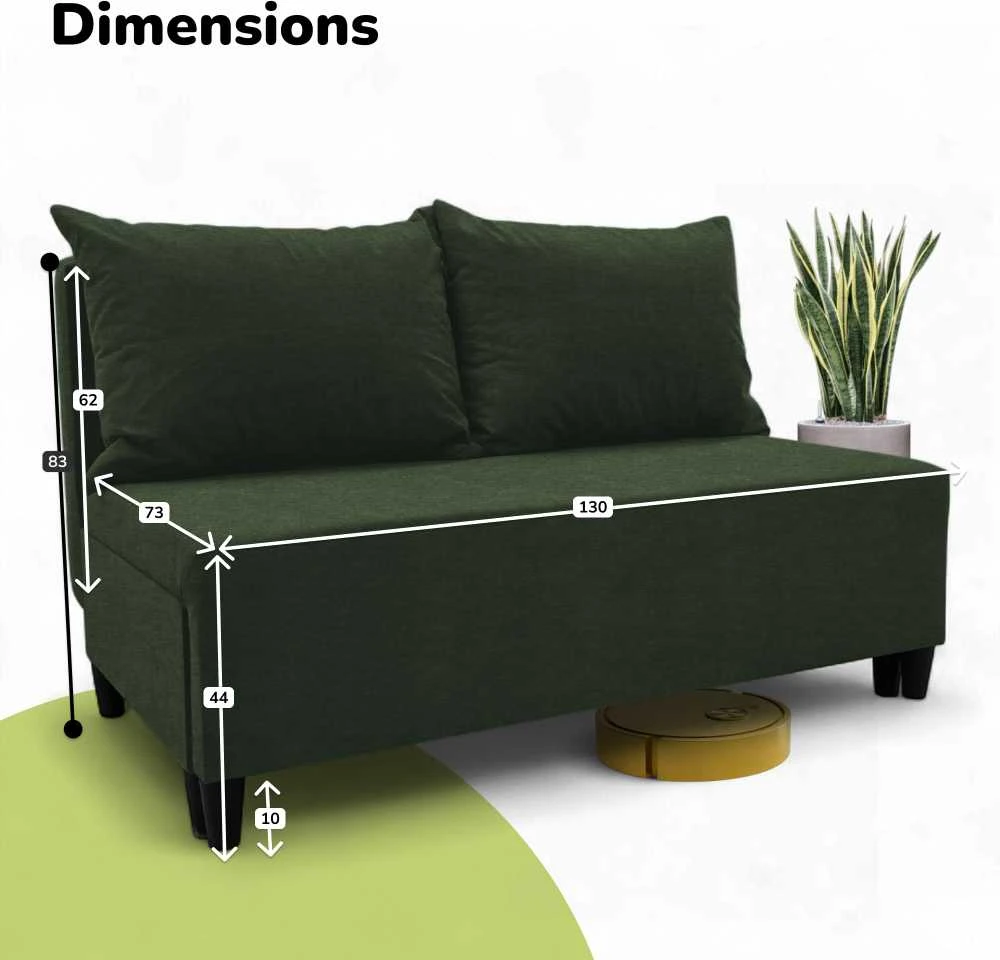 Meb Podrez Dvivietė sofa lova Simple X Mini, Podrez, turkio-žalios spalvos